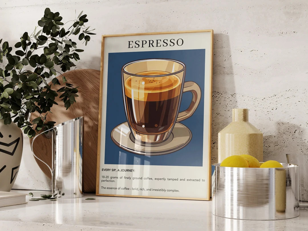 Espresso Coffee Print Coffee Art Poster Gift for Her - Etsy | Etsy (US)