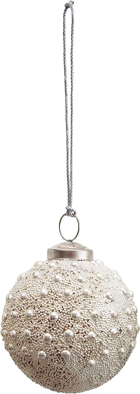 Amazon.com: Creative Co-Op 3" Round Bead, Silver Finish Glass Ornaments, Multi : Home & Kitchen | Amazon (US)