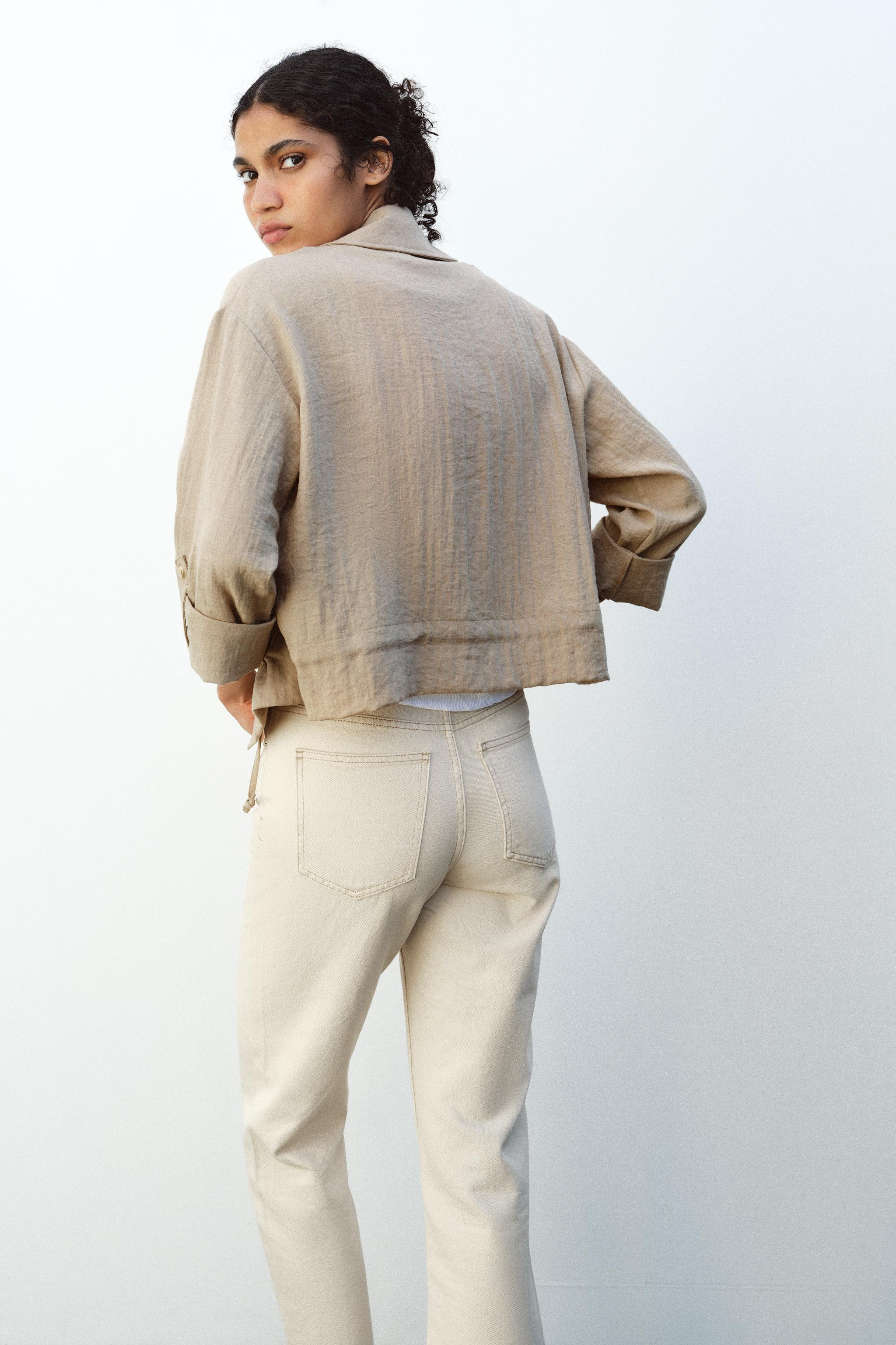 CROPPED JACKET WITH TABS | Zara UK