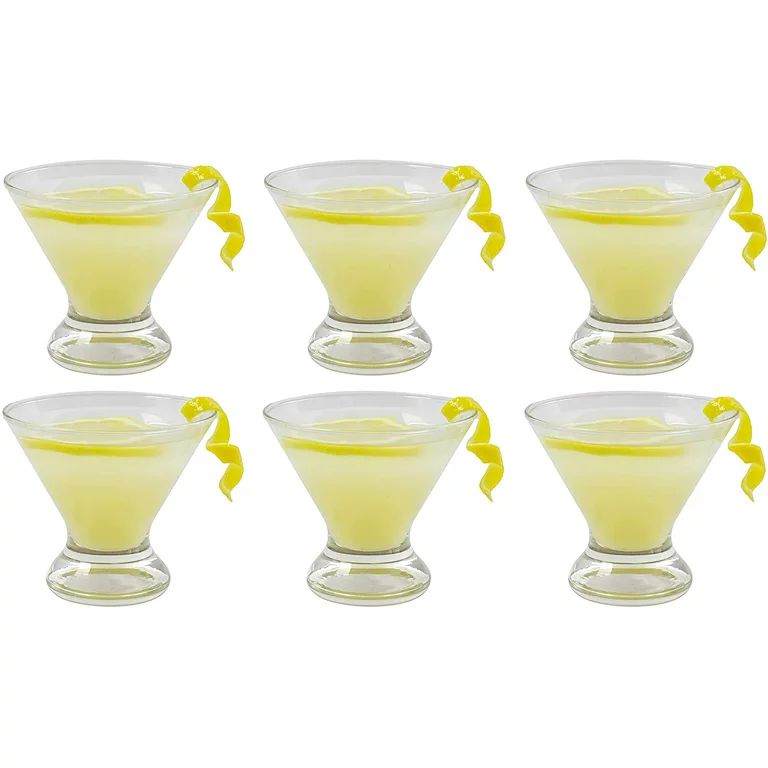 Epure Collection 6 Piece Stemless Martini Glass Set - For Drinking Martinis, Manhattans, Vodka, G... | Walmart (US)