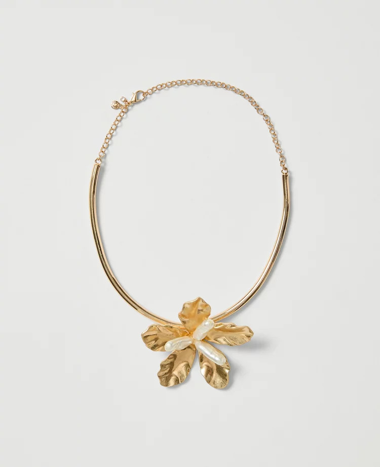 Flower Statement Cuff Necklace | Ann Taylor