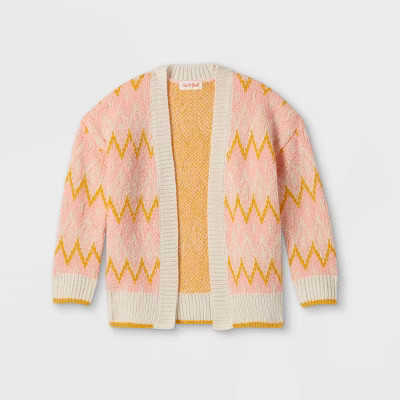 Toddler Girls' Fair Isle Cardigan - Cat & Jack™ Pink | Target