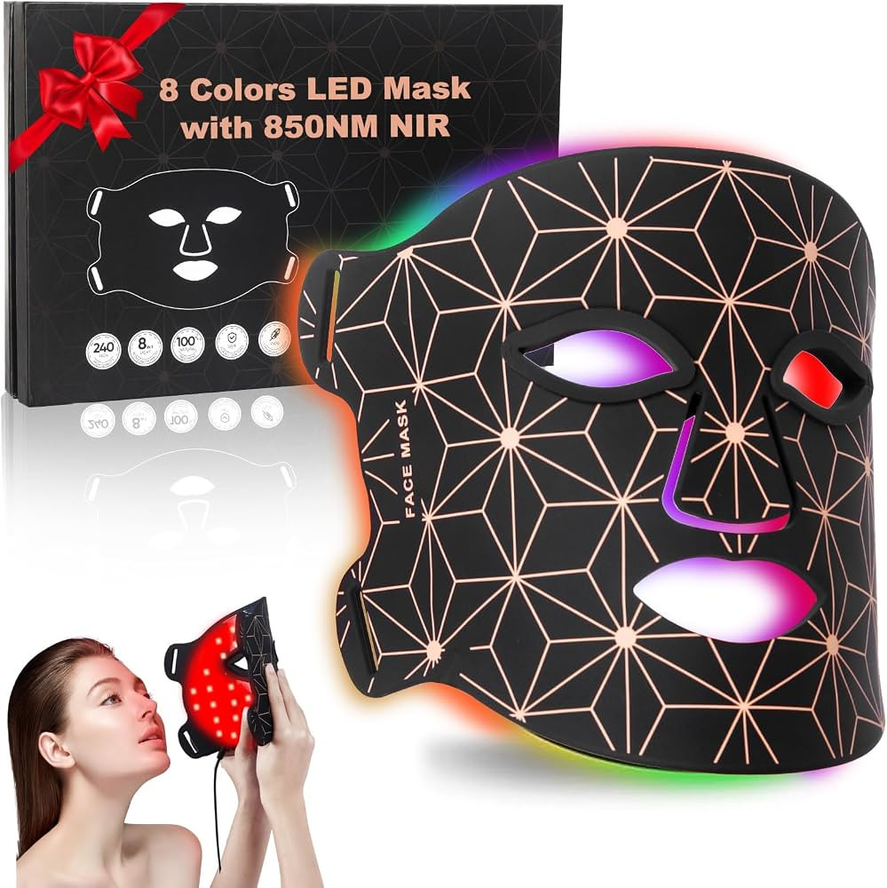 Red Light Therapy Mask for Face, 3000 mAh Rechargeable LED Face Mask Light Therapy with 850NM Nea... | Amazon (US)