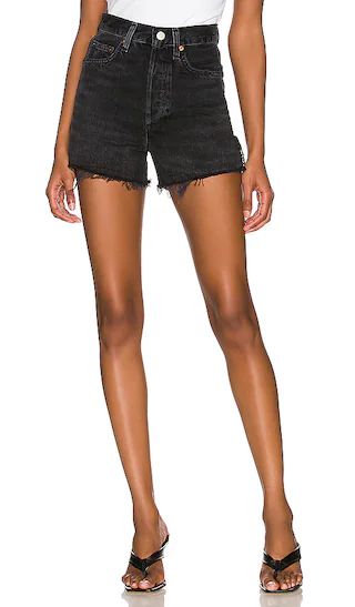 AGOLDE Dee Short in Black. - size 28 (also in 23, 24, 25, 26, 27, 30, 31, 32, 33, 34) | Revolve Clothing (Global)