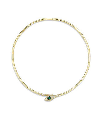 14K Gold Plated Sterling Silver Snake Collar Necklace | Macy's