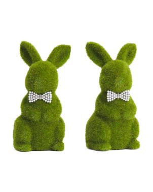 2pk 7in Faux Moss Bunnies | TJ Maxx