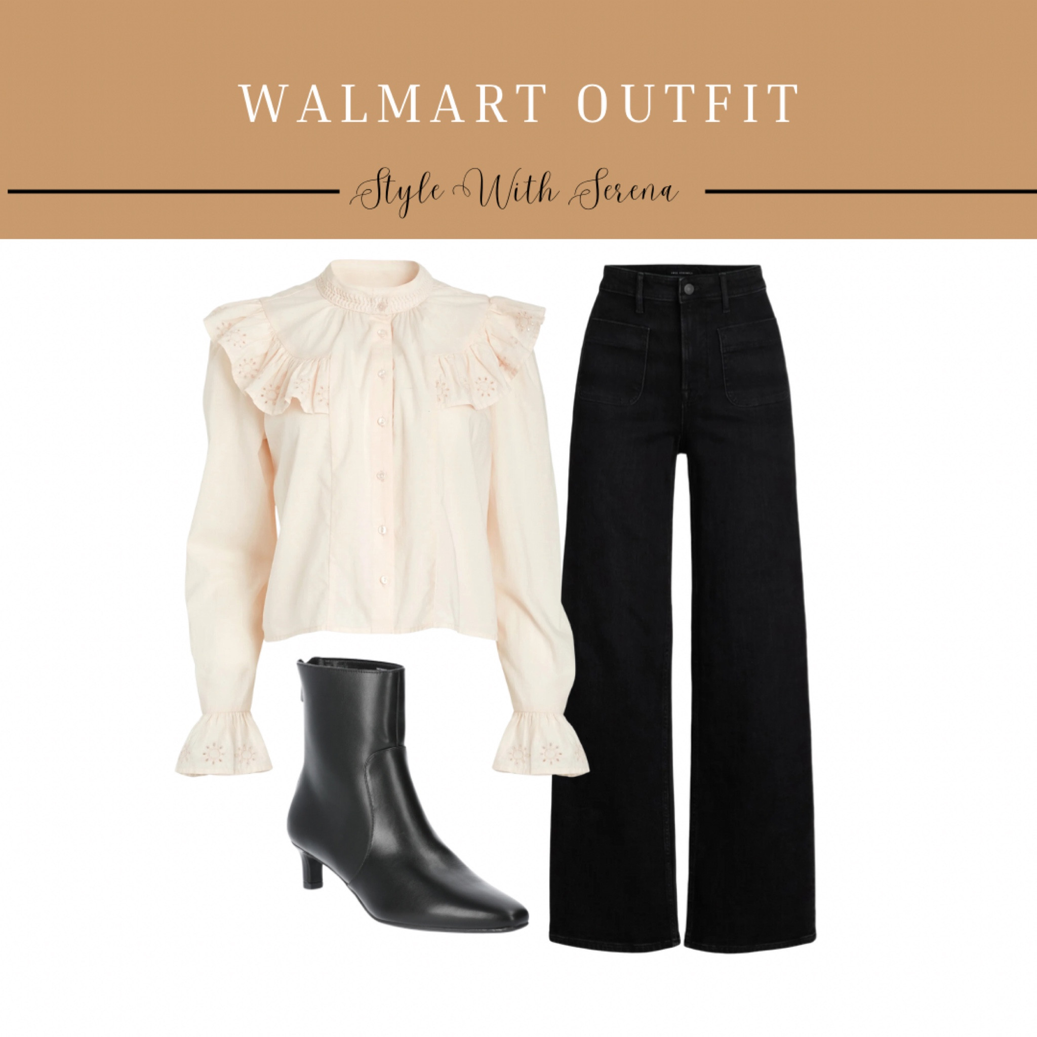 Walmart outfit, Walmart fashion, Walmart finds, blouse, jeans, denim, booties 

#LTKSeasonal #LTKFindsUnder50 #LTKOver40