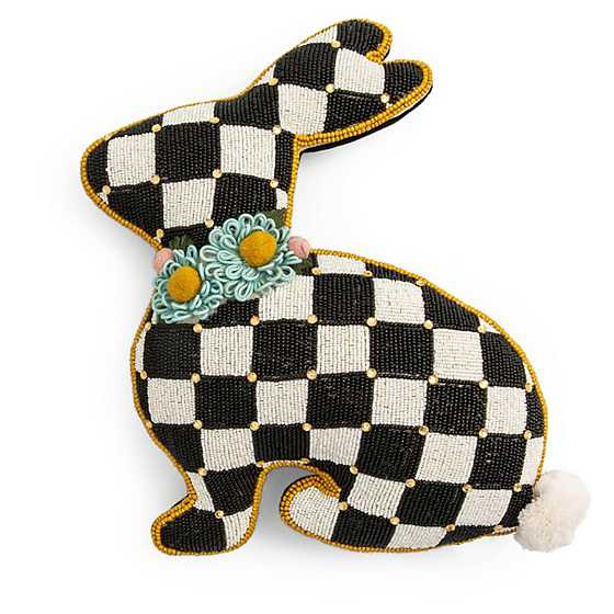 Beaded Bunny Shaped Throw Pillow | MacKenzie-Childs