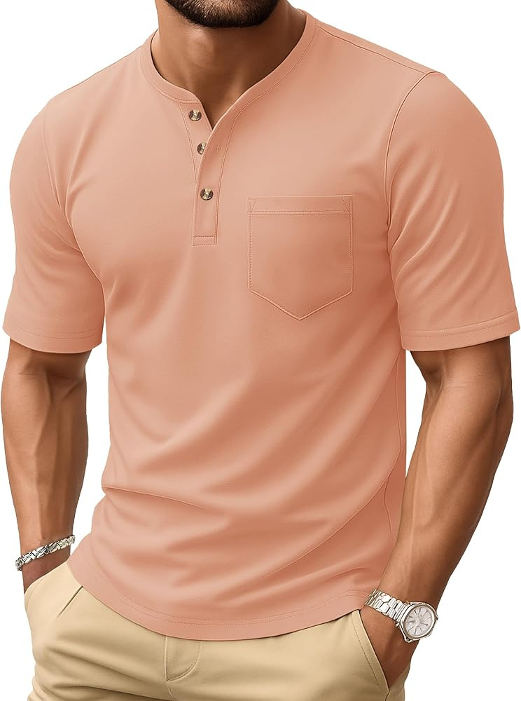 MAGCOMSEN Men's Henley Short Sleeve Shirt Cotton Lightweight Tee Shirts Casual Summer Basic Tees ... | Amazon (US)