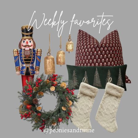 Weekly favorites 
Holiday decor Christmas decor nutcracker block print pillow stockings wreath bells pillows throw pillows Walmart finds Etsy Amazon home small shop 

#LTKHoliday #LTKhome #LTKSeasonal