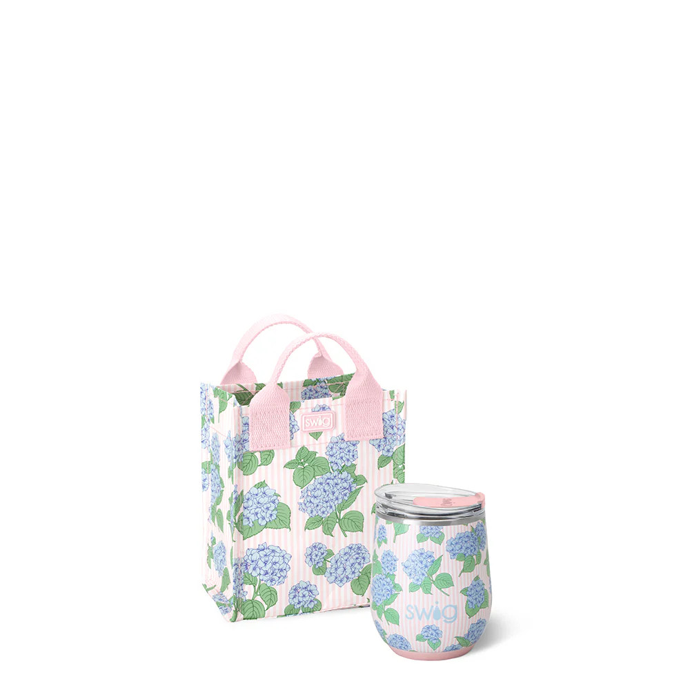 Hydrangeas Stemless Wine Gift Set | Swig Life