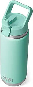 YETI Rambler 26 oz Bottle, Vacuum Insulated, Stainless Steel with Color Matching Straw Cap, Seafo... | Amazon (US)
