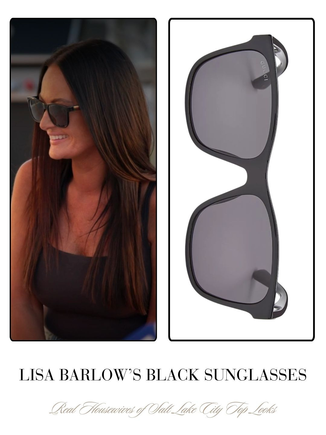 Lisa Barlow's Black Wayfarer Sunglasses in Greece by the Pool 

 