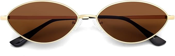 Retro Oval Sunglasses for Women Designer 2025 Womens Chic Sun Glasses Polarized 2025 Metal 90s AM... | Amazon (US)