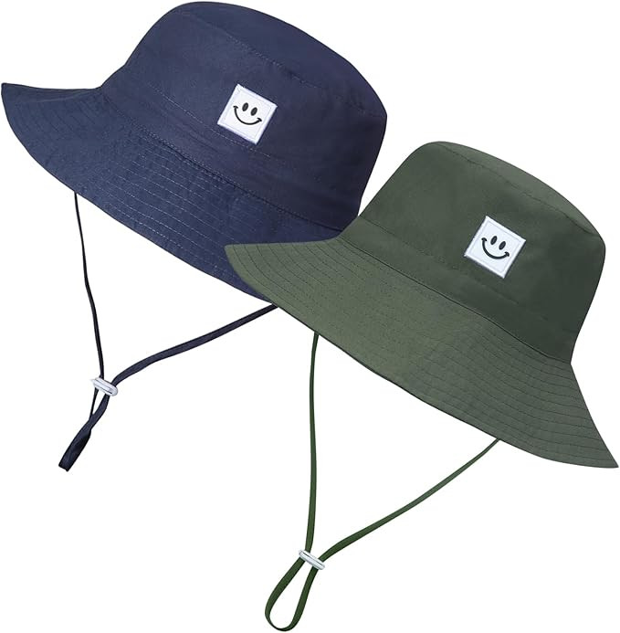 MaxNova Baby Sun Hat Smile Face UPF 50+ Toddler Bucket Hat for Boys Girls 0-7 Years | Amazon (US)