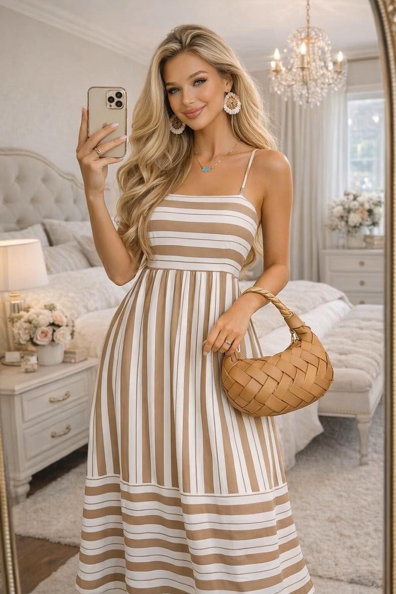 Spring Coffee Date Outfit Inspo ☕🌸

Effortless spring style you’ll wear on repeat 🤍 This neutral striped maxi dress is giving chic + comfy, paired with statement earrings, a woven bag, and the cutest sandals. Perfect for coffee dates, brunch, or vacation strolls ☀️

#springoutfit #springstyle #coffeedateoutfit #neutralstyle #effortlessstyle #resortwear #vacationoutfit #amazonfashion #casualchic #outfitinspo #momstyle #everydaystyle #springfashion #feminineoutfits #capsulewardrobe #beigestyle #summerready #affordablefashion #ootdinspo #styleinspo 

 