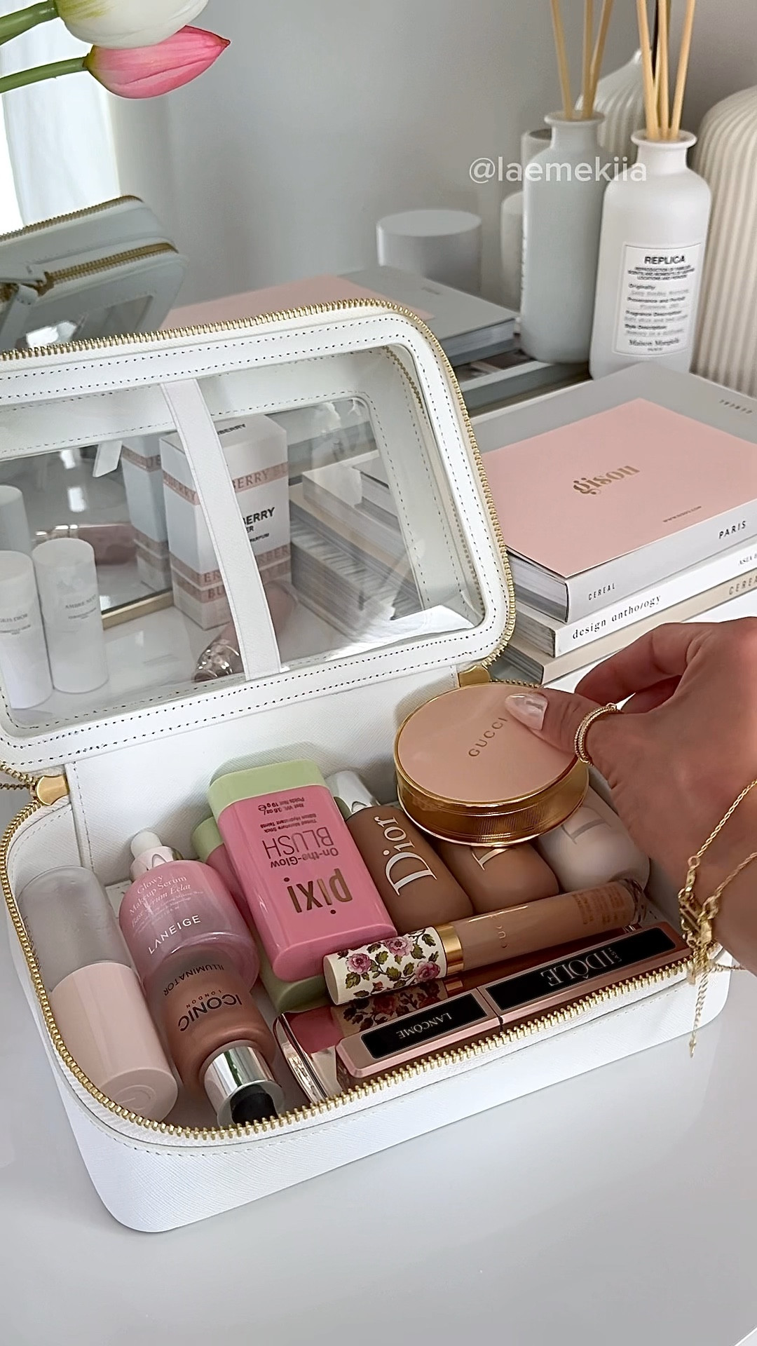 The prettiest makeup bag 🧴🤍✨

#LTKStyleTip #LTKBeauty #LTKTravel