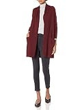 Daily Ritual Women's Fine Gauge Stretch Long-Sleeve Cardigan Sweater, Burgundy, Medium | Amazon (US)