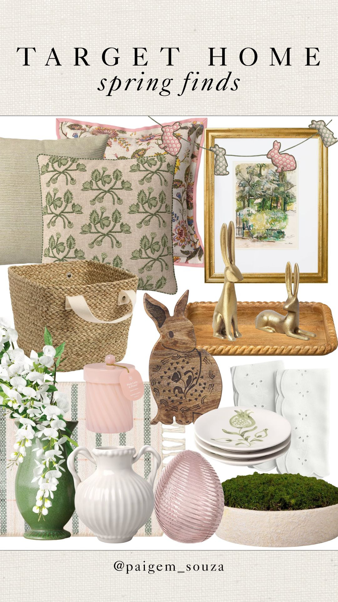 Spring new decor arrivals at Target. 🐇🌸 Perfect for spring hosting, Easter tablescapes, entryway styling and fresh seasonal home updates.


Threshold, Hearth and Hand, pink and green home decor, Easter decor, bunny accents, scalloped plates, floral pillows, woven baskets, moss bowls, gold frames, glass vases, classic grandmillennial details, look for less, affordable home decor finds, tabletop decor, Easter egg, garland, preppy style, home styling. 

 #LTKSeasonal #LTKHome