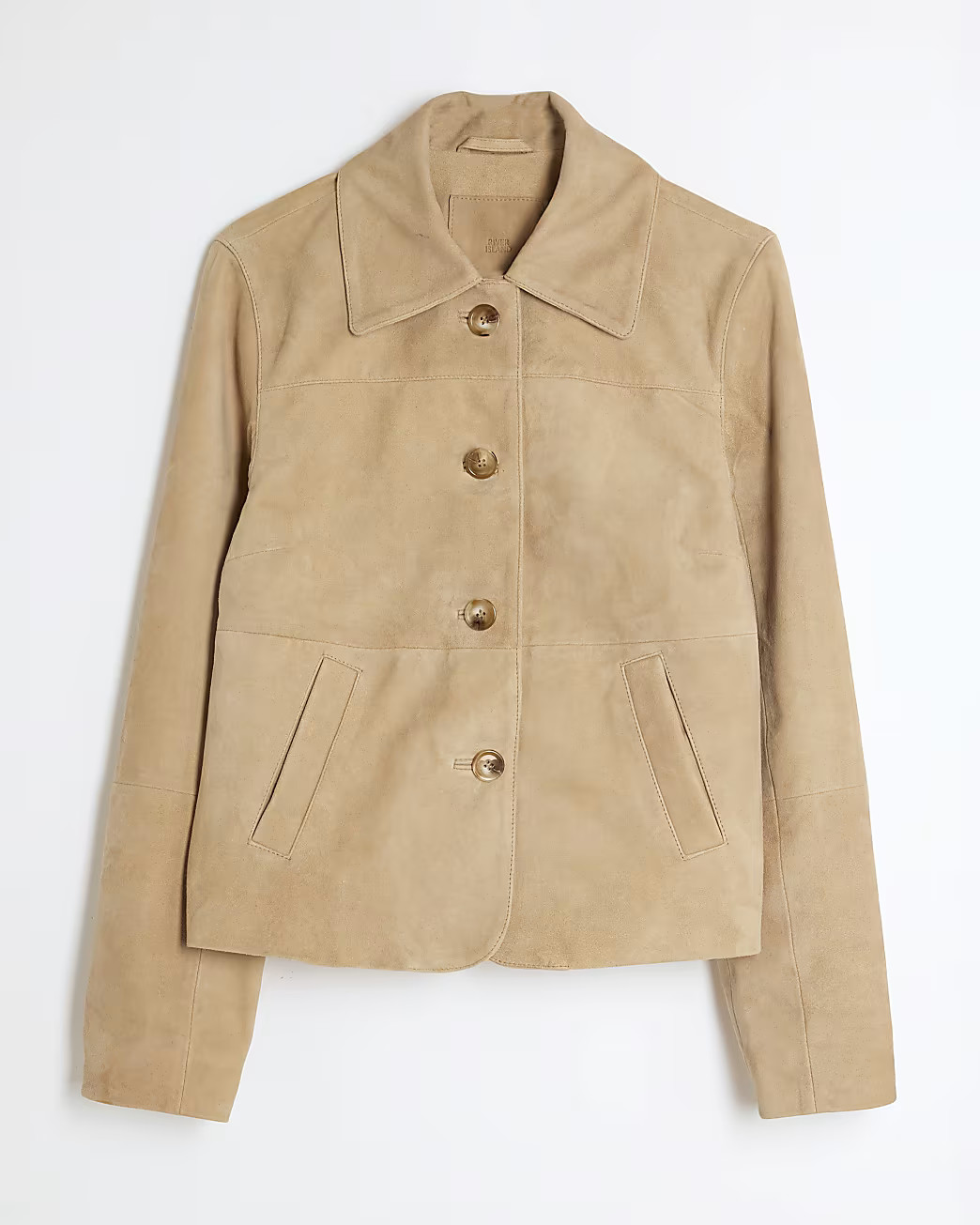 Beige Premium Suede Jacket | River Island UK & IE