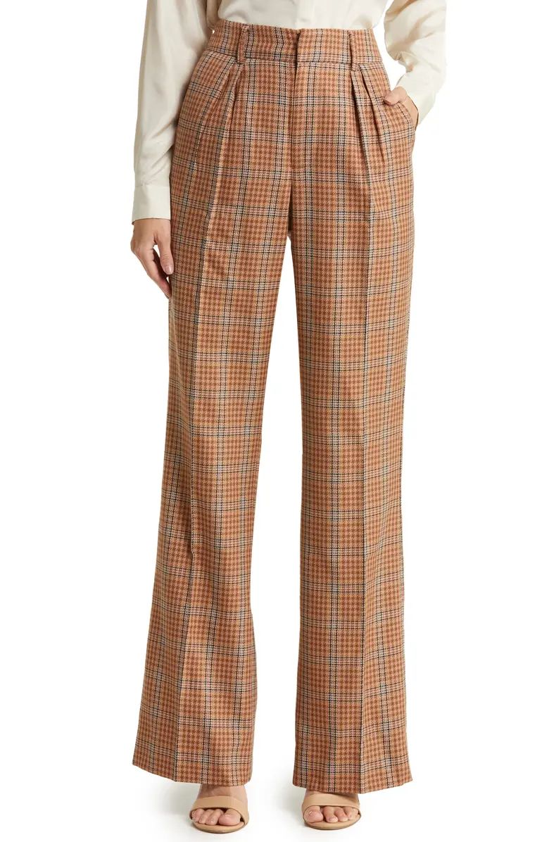 PAIGE Avedon Plaid Wide Leg Trousers | Nordstrom | Nordstrom