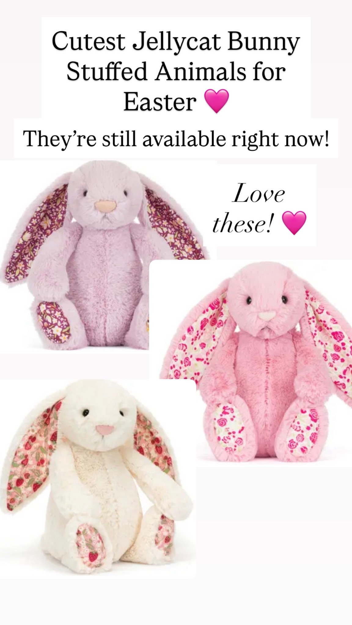 Jellycat Bunny Stuffed Animals are adorable! Super cute and still available! 

#LTKSeasonal