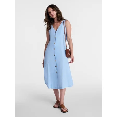 Time and Tru Women s Sleeveless Fit and Flare Midi Dress Sizes XS-XXXL | Walmart (US)