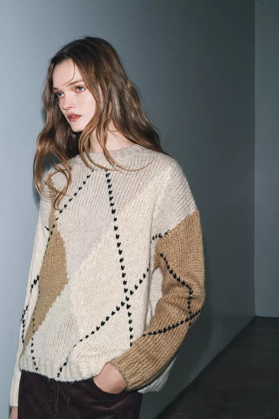 DIAMOND KNIT JUMPER | Zara US