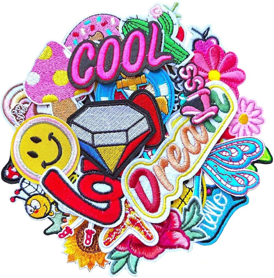 Qingxii Decorr Assorted Styles Cute Small Patches Sewing on/Iron on Embroidered Patches Kids Patc... | Amazon (US)