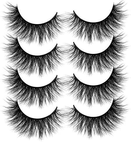 ALICROWN Faux Mink Lashes Pack 3D Volume Natural Fluffy Wispies Cross False Eyelashes | Amazon (CA)