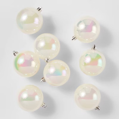 8ct Christmas 70mm Ornament Set Iridescent- Wondershop™ | Target