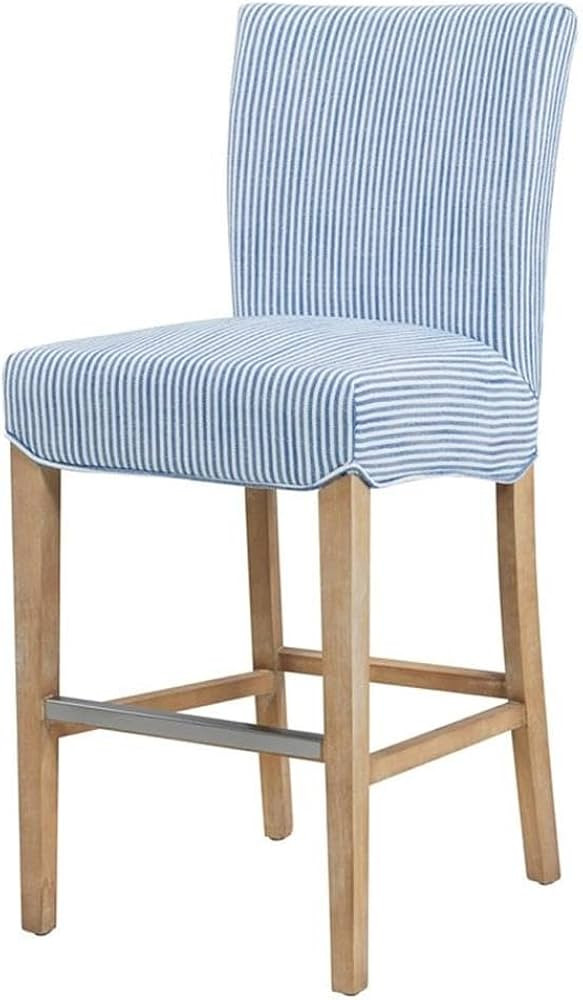New Pacific Direct Milton Fabric Counter Bar & Counter Stools, Blue Stripes | Amazon (US)