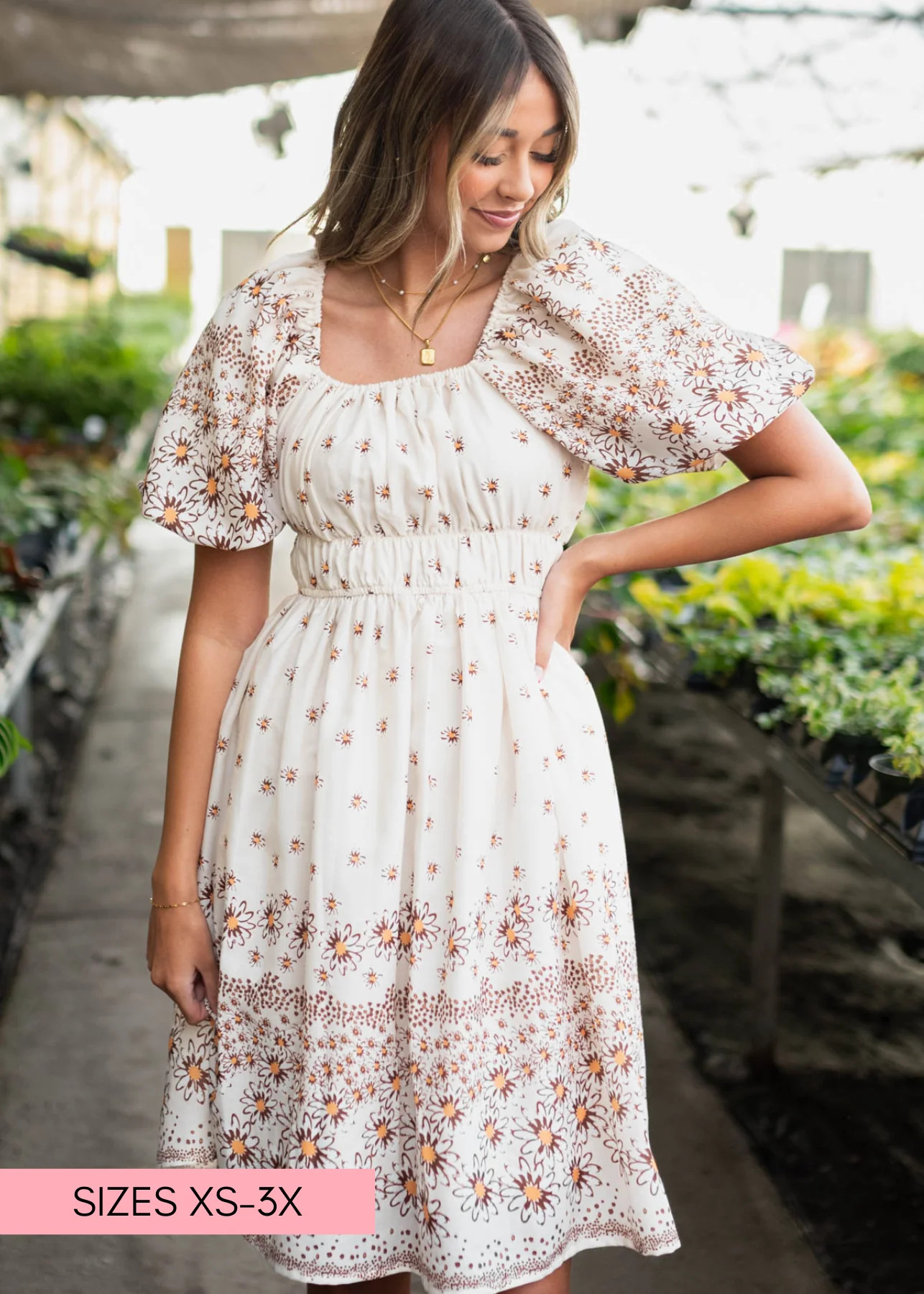 Josie Beige Daisy Dress | My Sister's Closet Boutique
