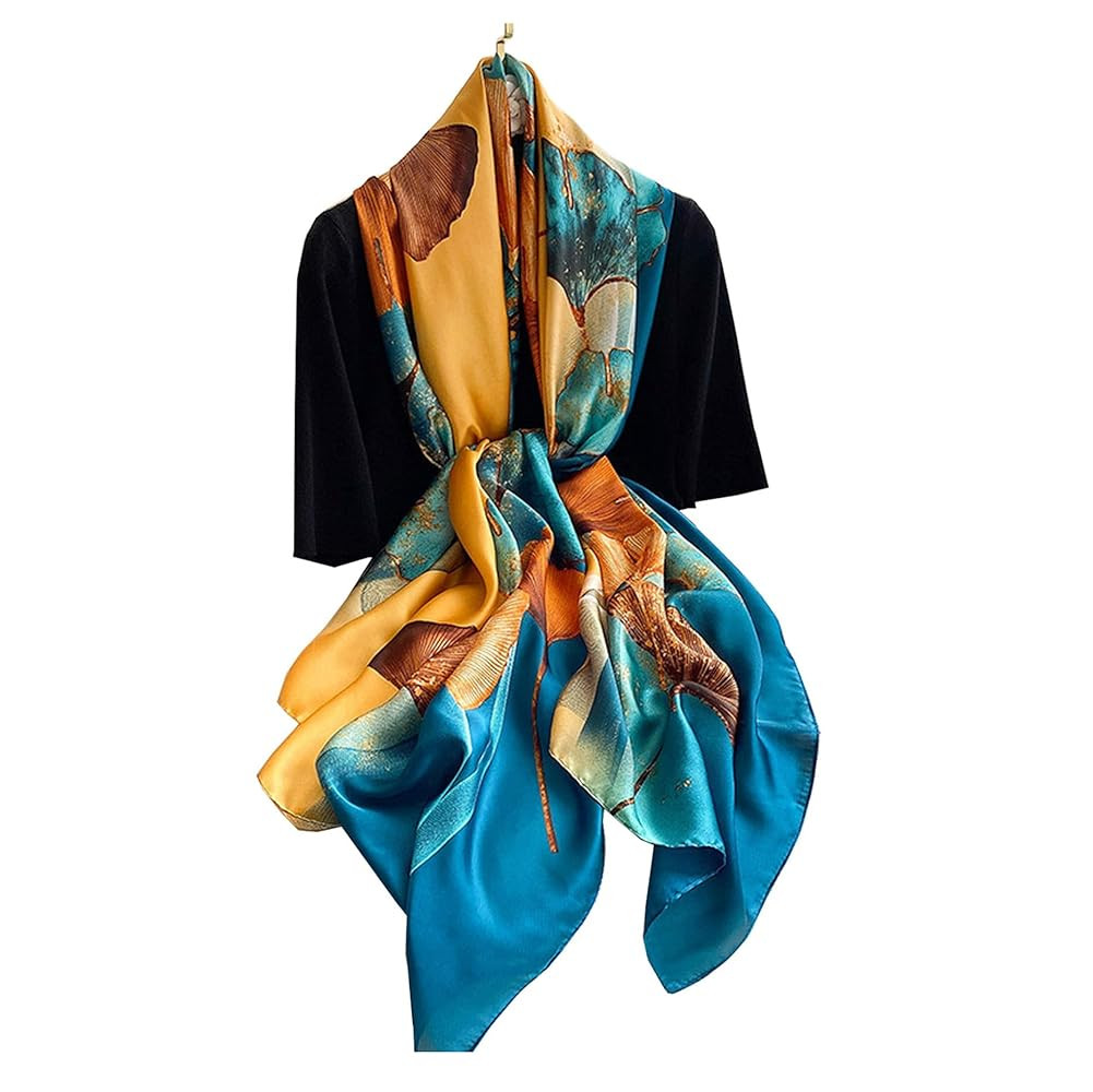 Fashion Scarves Scarf 100% Silk Feeling Scarf Silk Like Scarves Long Lightweight Sunscreen Shawls... | Amazon (US)