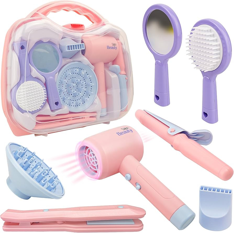 Toy Choi's Kids Hair Salon Toys - Kids Barber Set Pretend Play Makeup Hair Salon Set for Girls wi... | Amazon (US)
