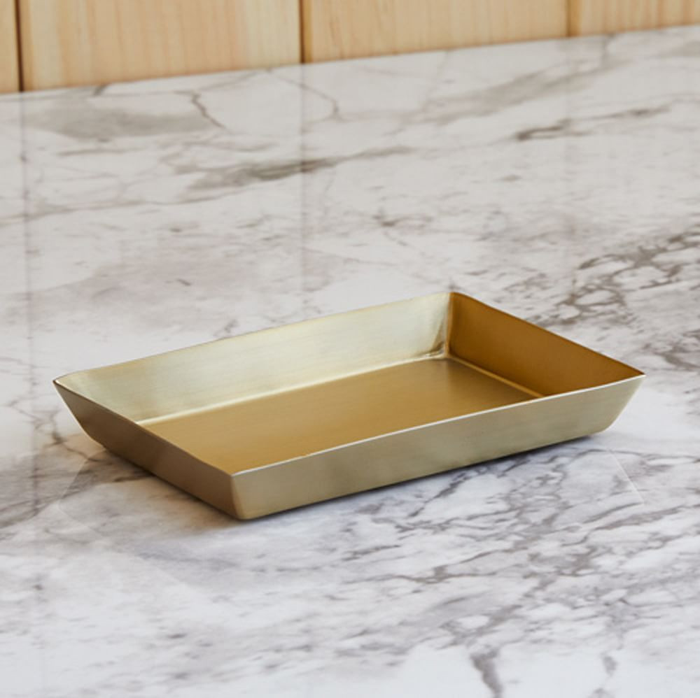 Caspian Bath Soap Dish, Antique Brass | West Elm (US)