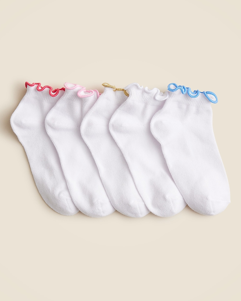 Girls' ruffle ankle socks five-pack | J. Crew US
