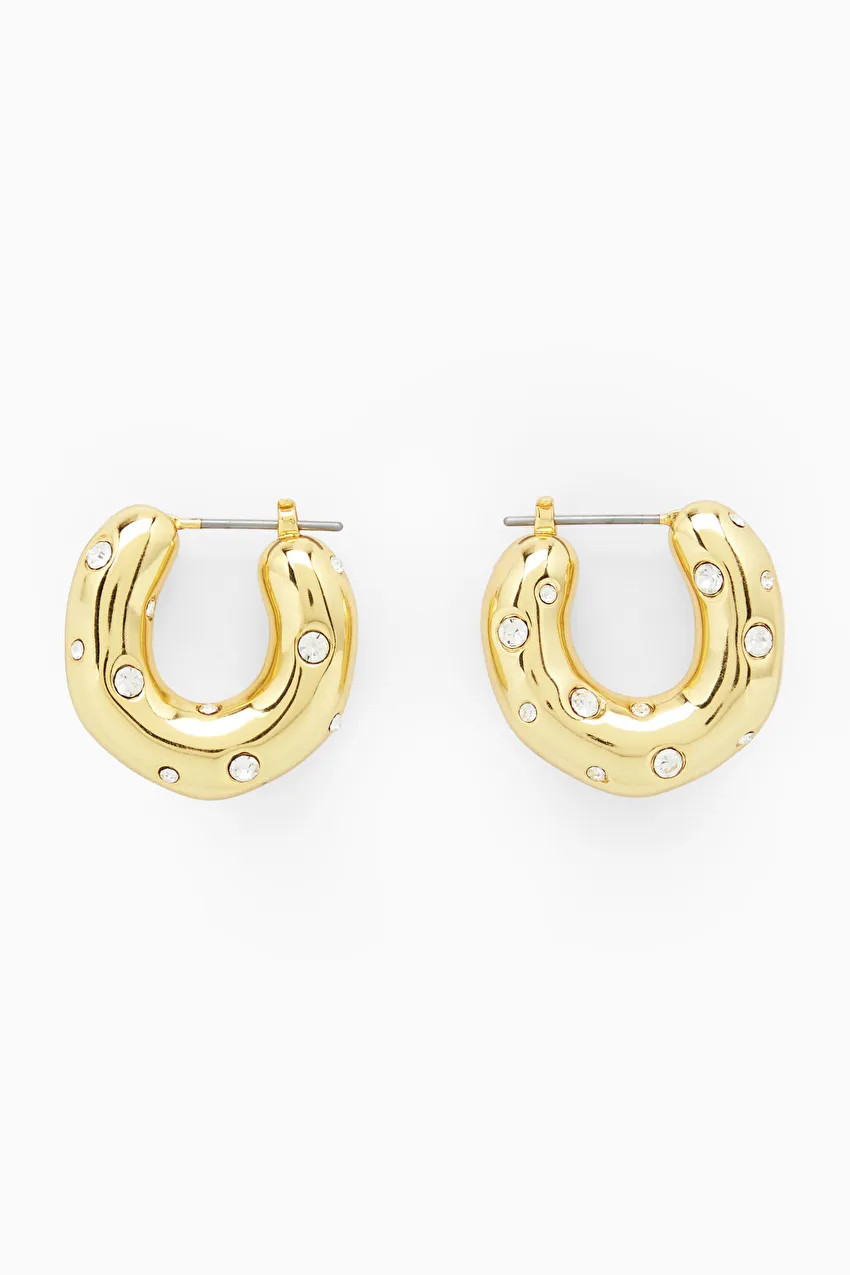 CRYSTAL-EMBELLISHED CHUNKY HOOP EARRINGS | COS (US)