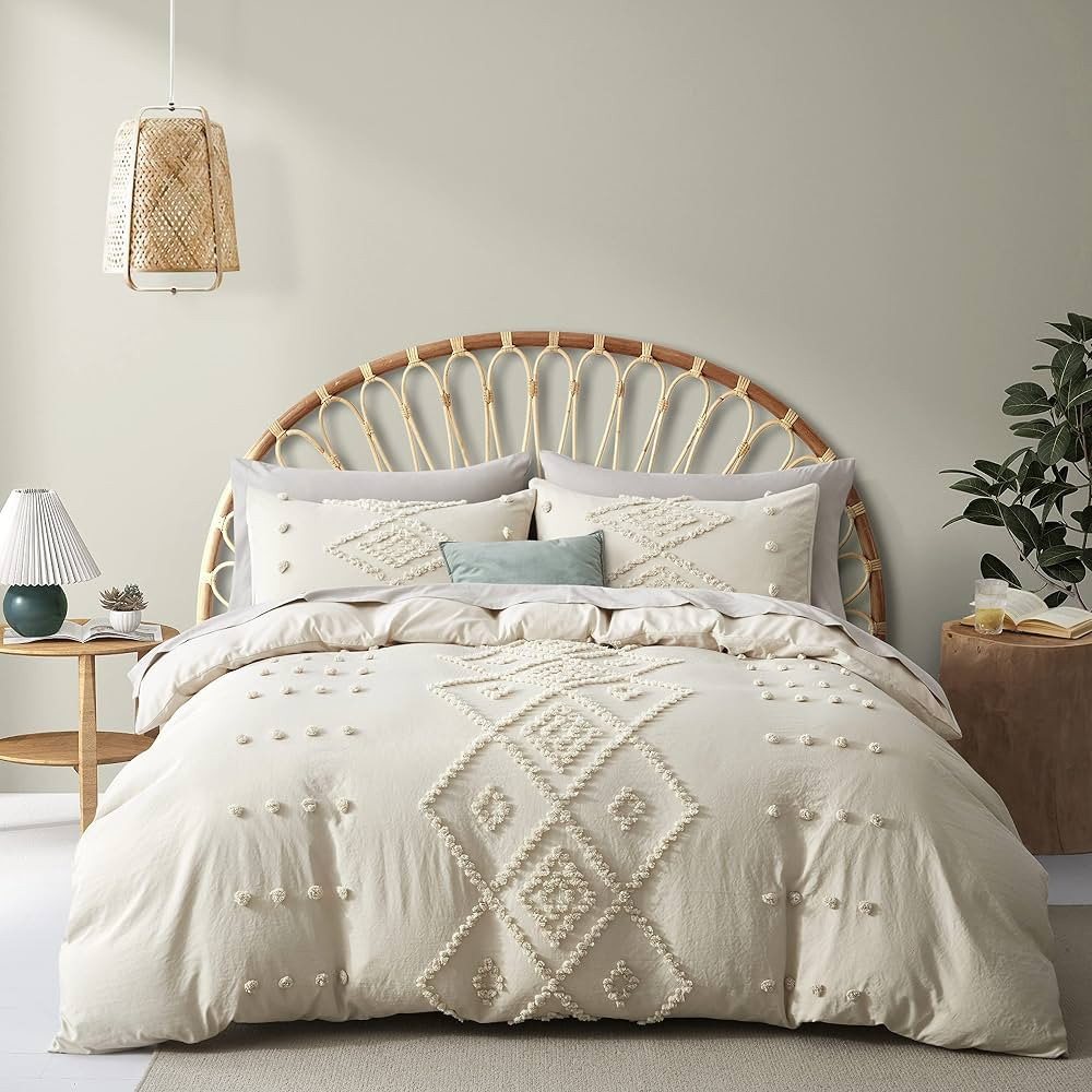 Oli Anderson Tufted Duvet Cover Queen Size, Soft and Lightweight Duvet Covers Set for All Seasons... | Amazon (US)