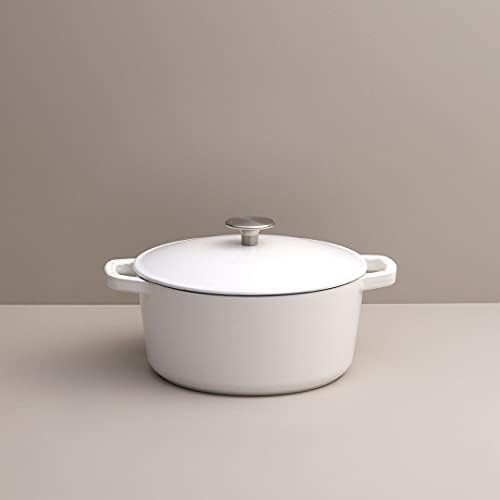 Milo Cast Iron Covered Dutch Oven, Enameled in White, 3.5-quart with lid, by Kana | Amazon (US)