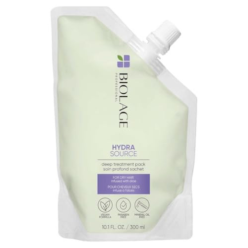Biolage Hydra Source Deep Treatment Pack | Moisturizing & Strengthening Hair Mask | With Aloe | For Dry, Damaged Hair | Paraben Free | Vegan | Cruelty Free | Leave In Hair Treatment | 10.1 Fl. Oz | Amazon (US)