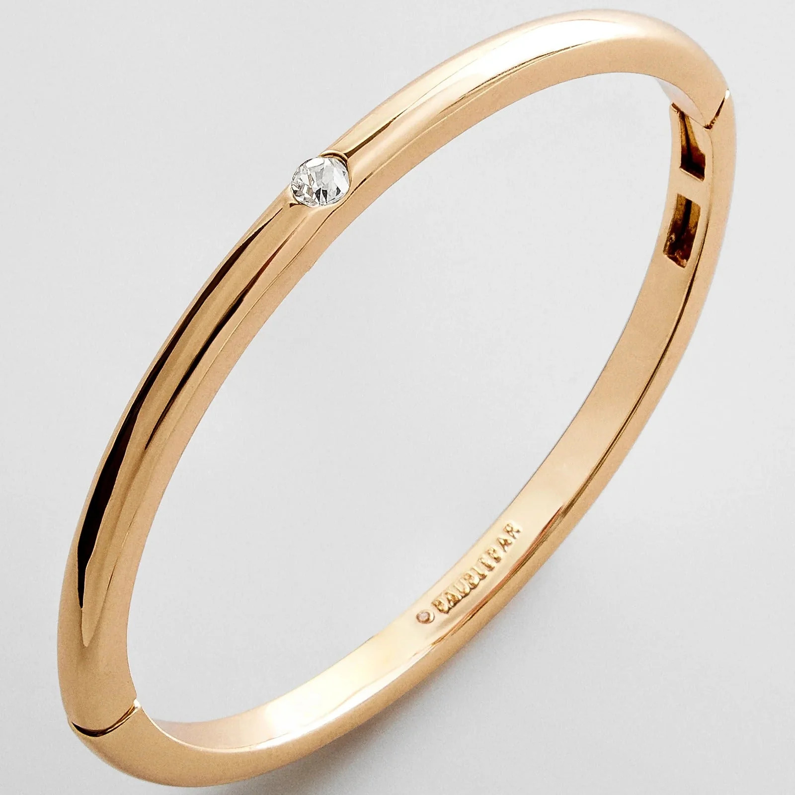 Nadia Classic Single Bezel Hinge Bangle - Classic Thin Gold Single Bezel | BaubleBar