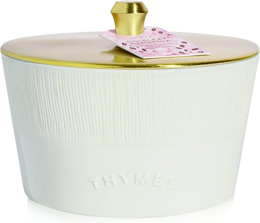 Thymes 3-Wick Candle with Lid - Goldleaf Gardenia - 13.5 Oz | Amazon (US)