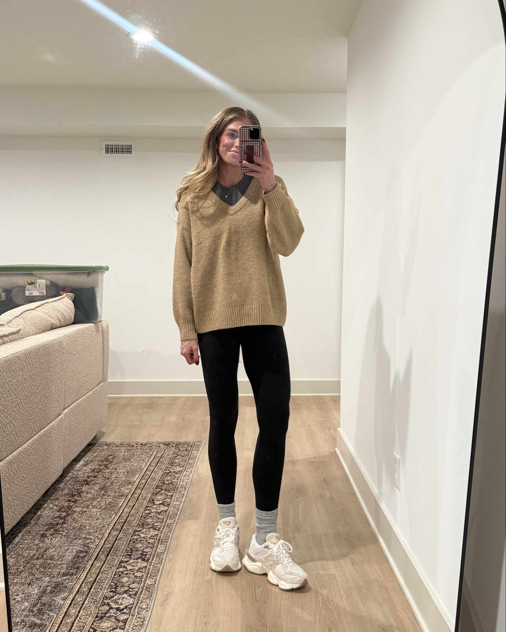 An outfit I wore last week that is tall girl friendly and bump friendly
Medium in sweater 
Medium tall in leggings for bump
