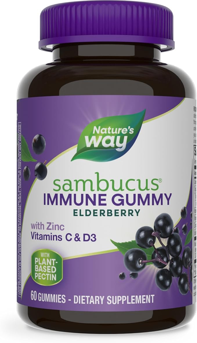Nature’s Way Sambucus Elderberry Immune Gummies, Daily Immune Support for Kids and Adults*, wit... | Amazon (US)