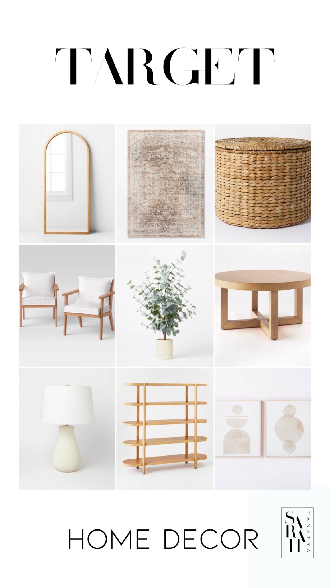 Target home decor 
Studio McGee
Full length mirror 
Wooden mirror
Neutral rug 
Neutral decor 
Basket 
Wood coffee table 
Eucalyptus plant 
Wooden shelves 
Neutral lamp 
Neutral artwork 


#LTKstyletip #LTKhome #LTKSeasonal