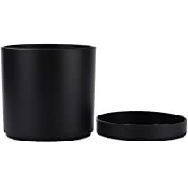 7 Inch Black Planter for Plants with Drainage Hole and Seamless Saucers | Amazon (US)