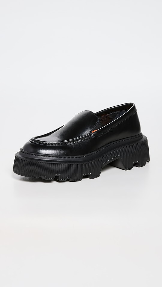 Penny Leather Black Loafers | Shopbop