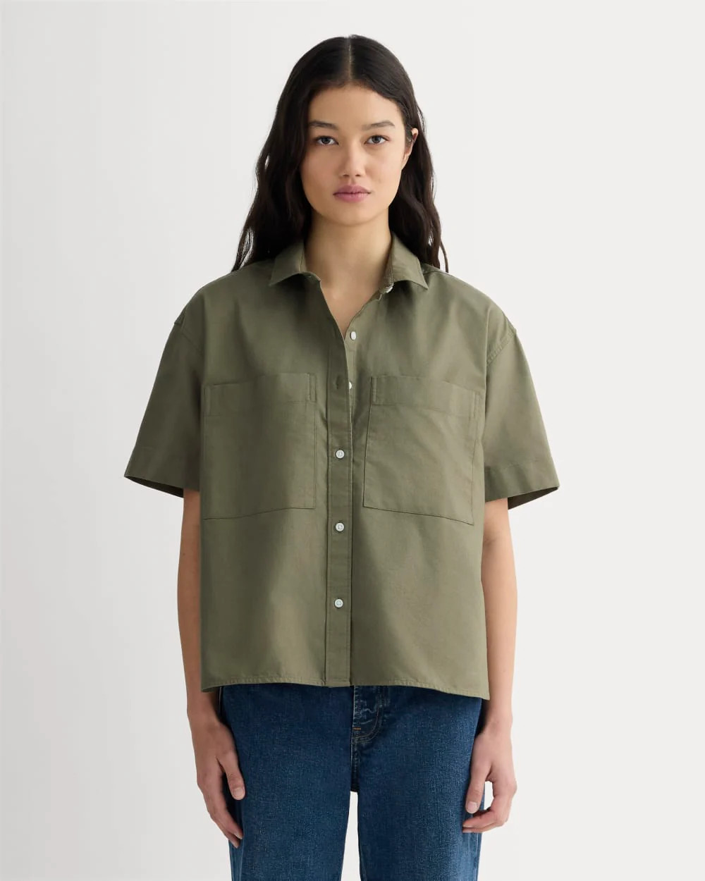 The Short-Sleeve Boxy Oxford | Kalamata | Everlane
