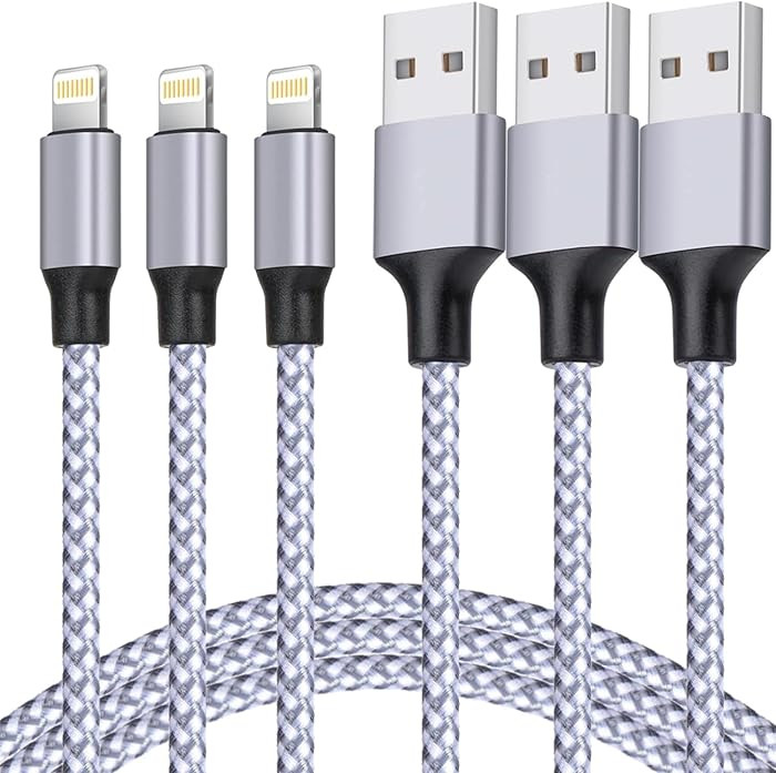 TAKAGI for iPhone Charger, [MFi Certified] Lightning Cable 3PACK 6FT Nylon Braided USB Charging C... | Amazon (US)